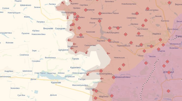 покровський напрямок, донецька область