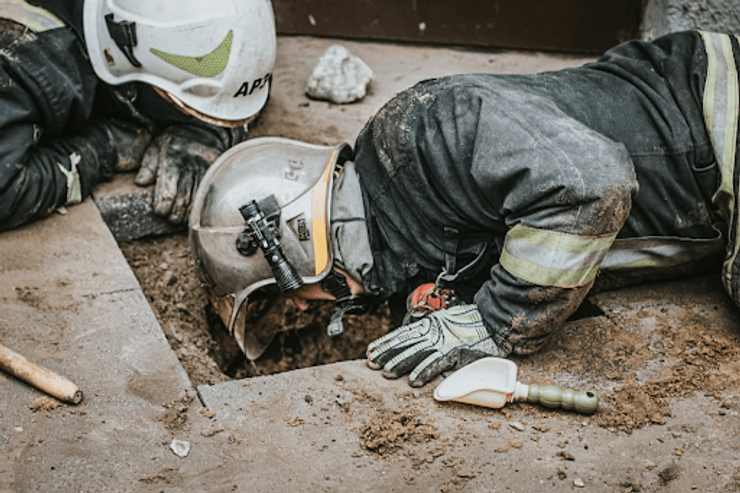 обвал, киев, спасатели, завалило человека