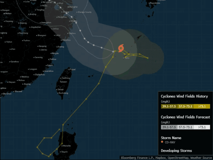 Негода в Китаї може накрити Шанхай та спричинити повені