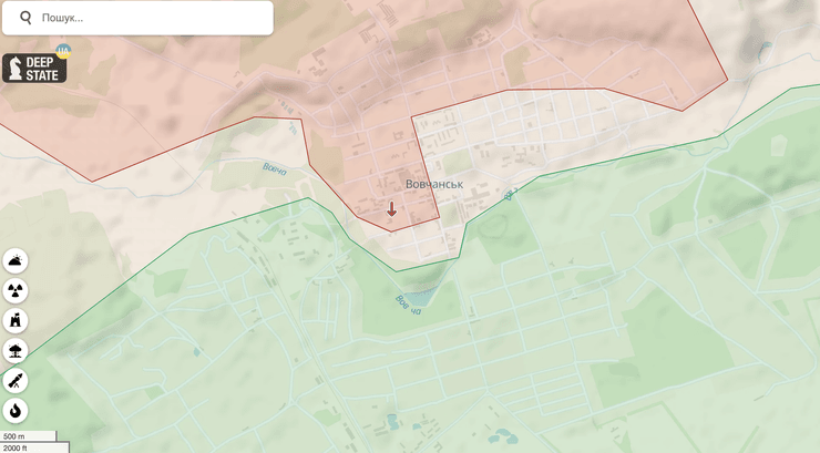 бои за волчанск, карта боев волчанск