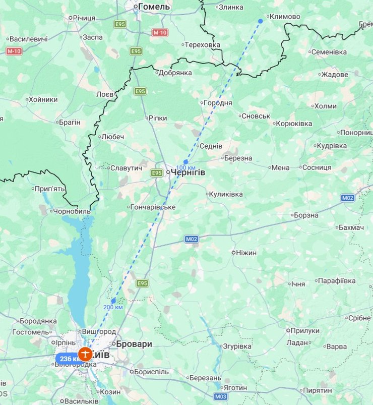 Карта удара РФ по Монументу Независимости 16 марта