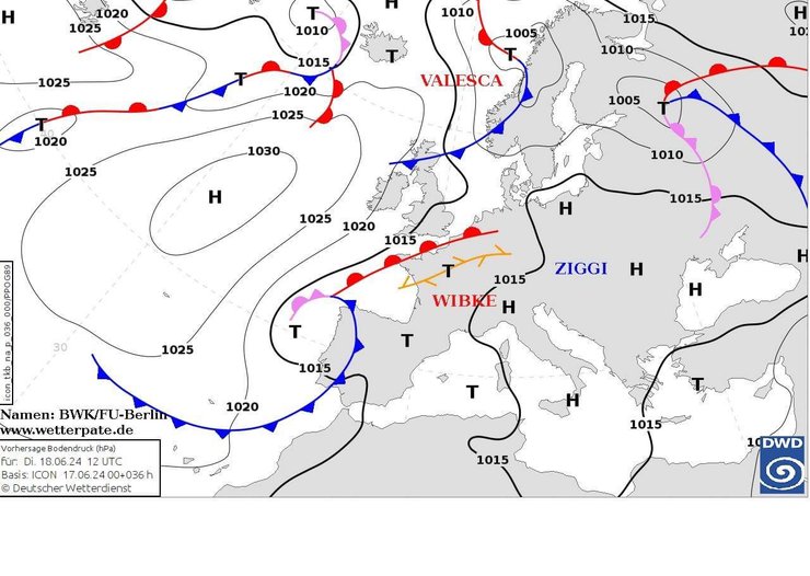 Карта с прогнозом погоды