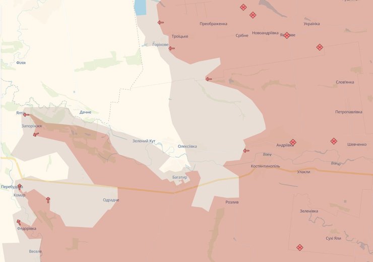 лінія фронту біля Богатиря