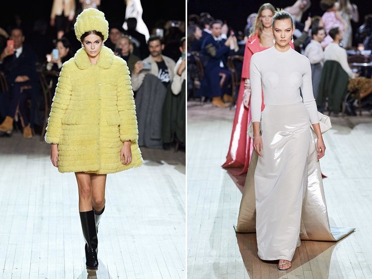 кайя гербер, карли клосс, марк джейкобс, неделя моды в Нью-Йорке