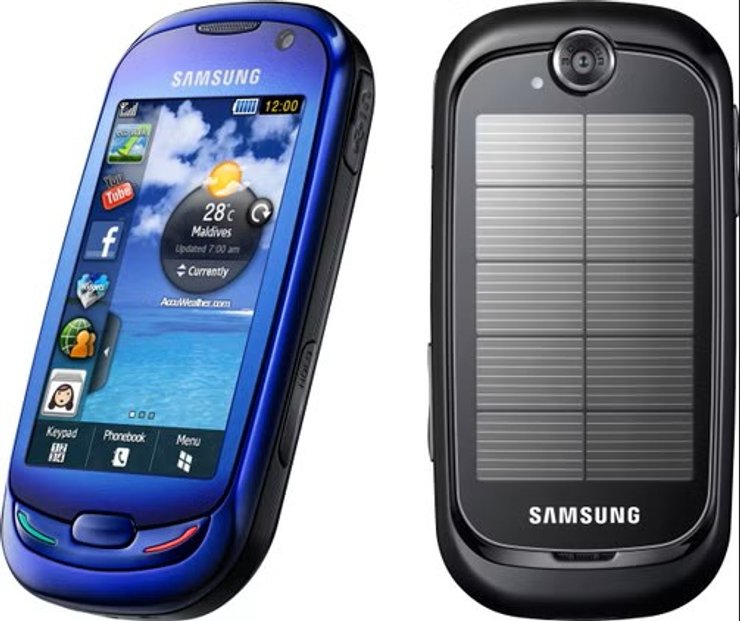 Samsung E1107, смартфон, солнечная панель