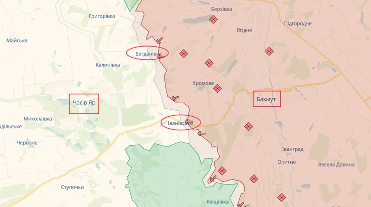 Богдановка, Ивановское, Бахмутское направление, Бахмут