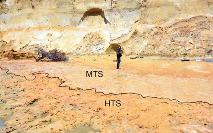 неандертальцы, следы на песке, дети