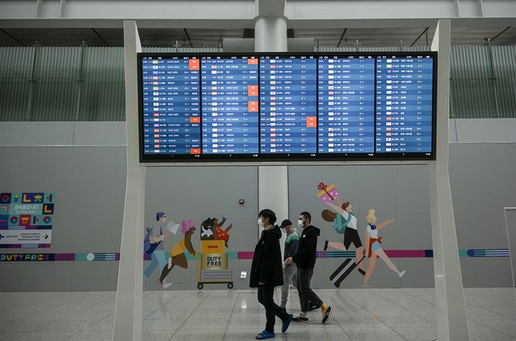 южная корея, россияне, беженцы, мобилизация, аэропорт, инчхон