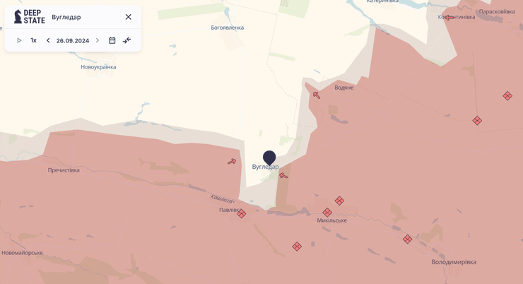 Карта DeepState: Угледар