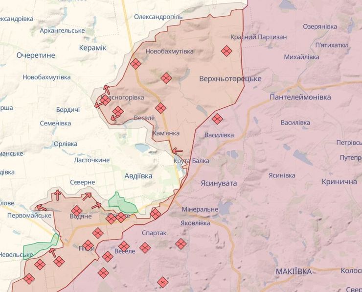 Авдеевка, война, Украина, карта
