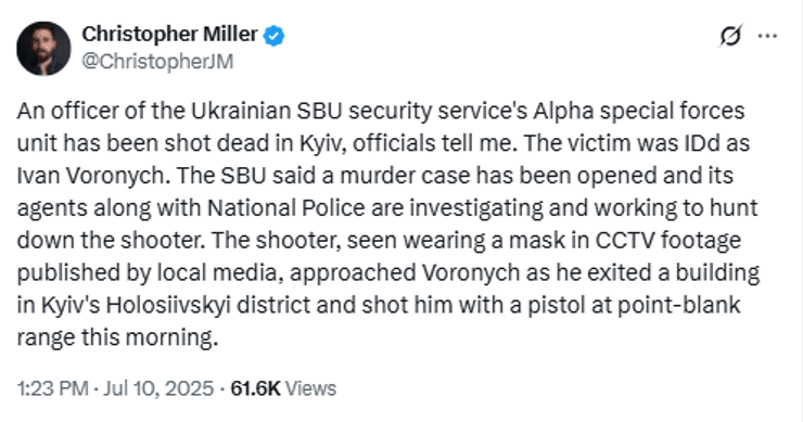 Вбитий Іван Воронич був співробітником спецпідрозділу Альфа