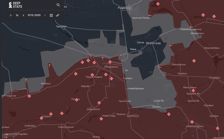 Задля уникнення оточення ЗСУ відступили з позицій під Покровськом та Мирноградом