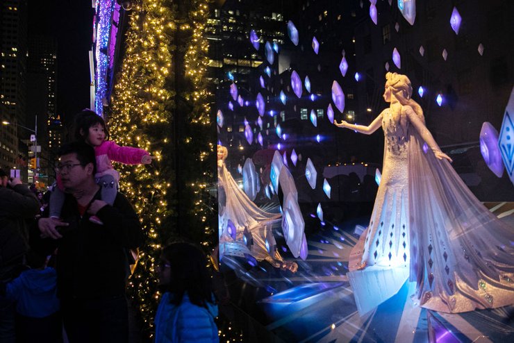 красивые новогодние витрины, магазин, Saks Fifth Avenue, фото, рождество, декор