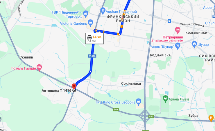 Возможный маршрут 6-летнего ребенка