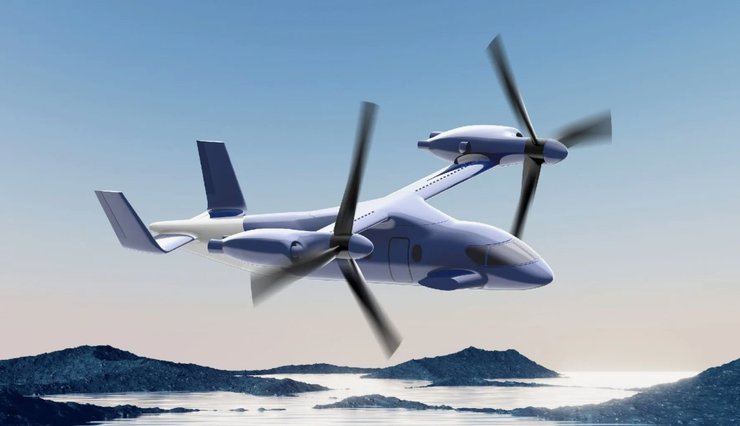 Конвертоплан в полете