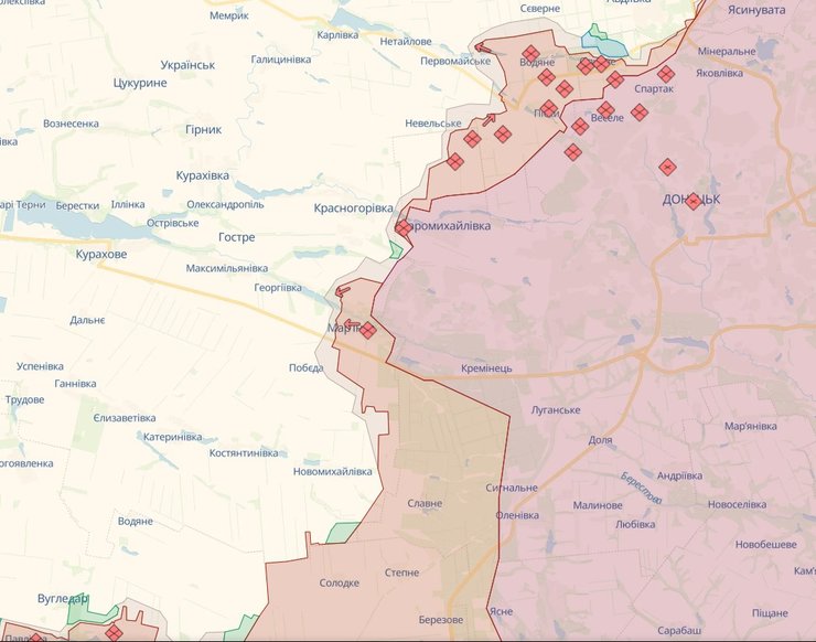 карта боев в Украине