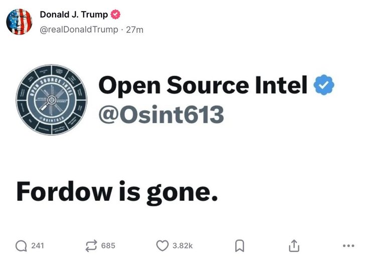 Пост Трампа о Фордо