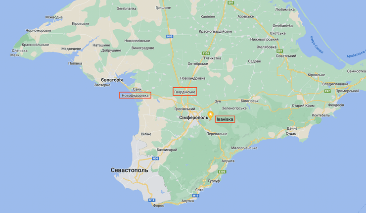 карта Крым, карта, Крым, взрывы Крым, взрывы Крым