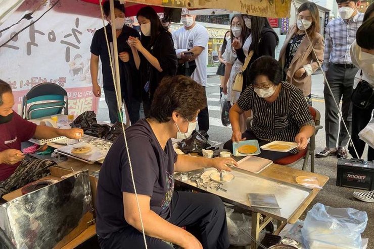 печенье из игры в кальмара, корейское печнье, печенье далгоне