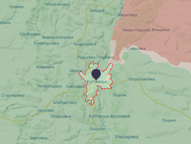 Купянск, прорыв Купянск, Купянское направление, Харьковская область, карта боевых действий