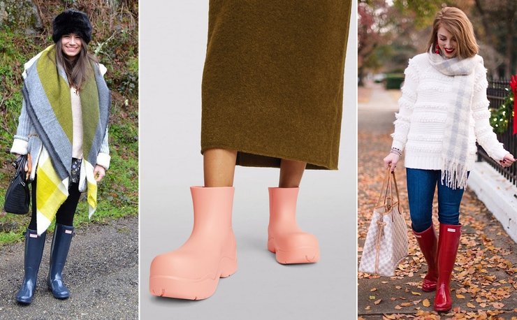 резиновые сапоги, тренд осени 2021