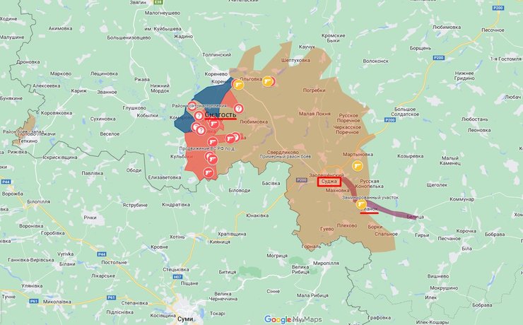 Порив в Курській області, карта, 12  вересня, Суджа, Радио Свобода