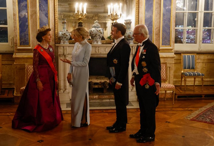 Королевская чета Швеции и президентская чета Франции