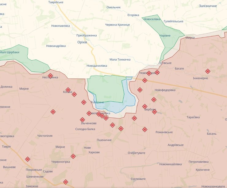 карта войны в Украине