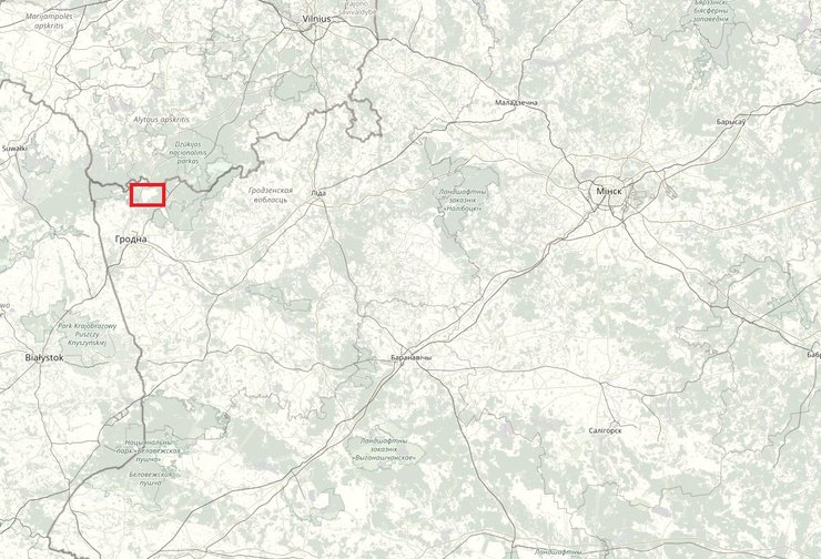карта полігон у Білорусі