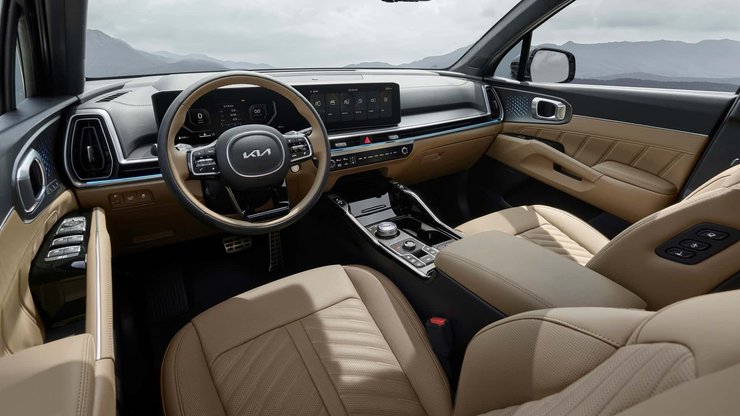 салон kia-sorento, Kia Sorento, Kia Sorento 2024, новый Kia Sorento, кроссовер Kia