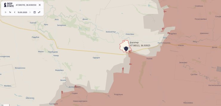 Наступление РФ, Богатырь, карта, 16 мая, DeepState