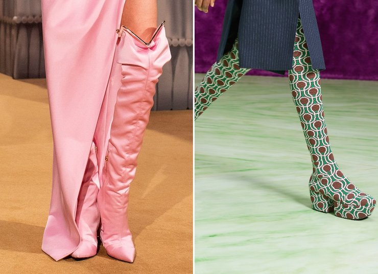 Тренды обуви, осень 2021, сапоги-чулки, обувь на платформе