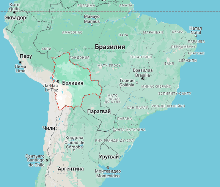 Боливия, карта