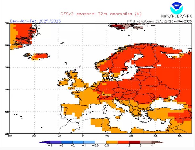 Сезонний кліматичний прогноз від від CFSv2