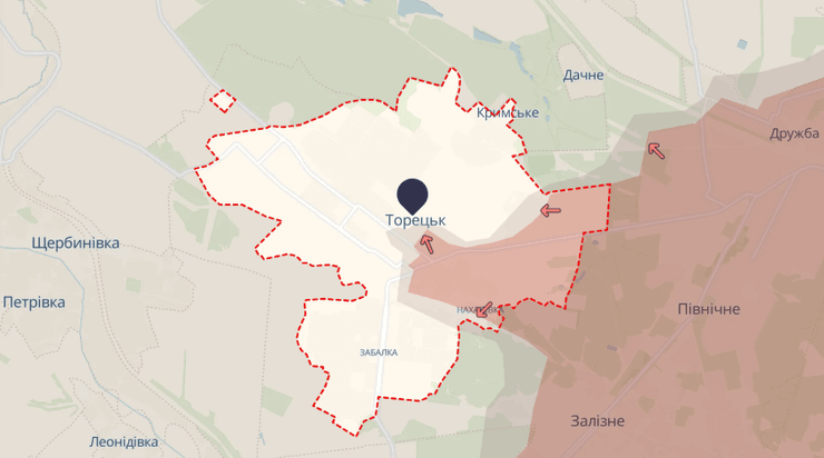 торецк, донбасс, карта