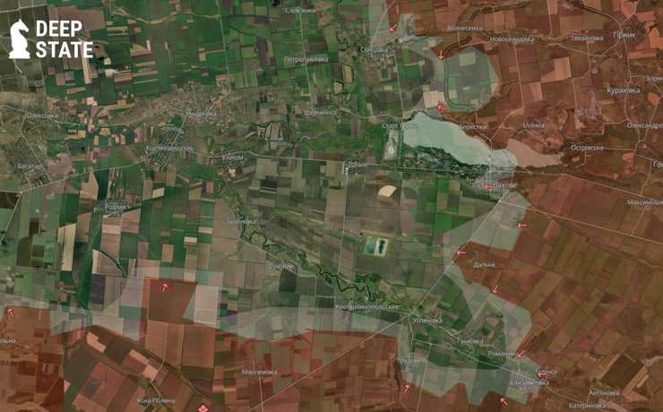 Карта боев в районе Курахово