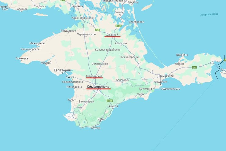 Карта, Крим, війна, вибухи, фото