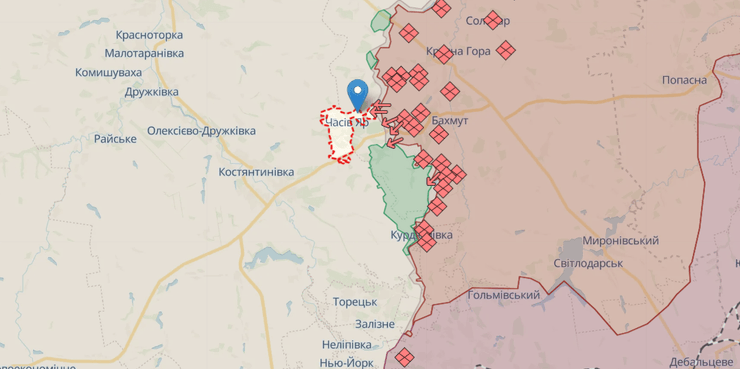 Ситуация вблизи Часового Яра по состоянию на 7 апреля