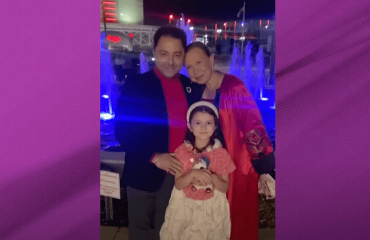 Оксана Баюл з чоловіком та донькою