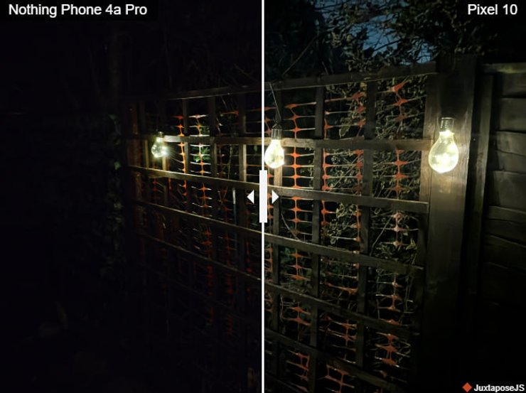 Фото ночью на Phone 4a Pro и Pixel 10