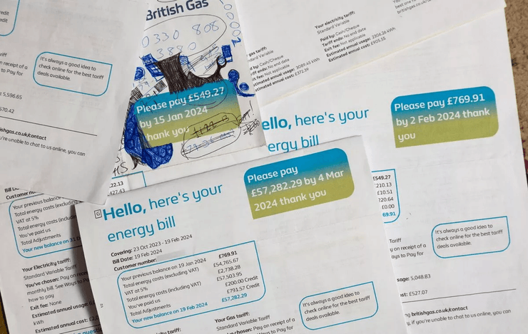 Подружжя отримало величезний рахунок за газ та електрику, рахунок за послуги, рахунок за комуналку, подружжя, гроші, величезний рахунок