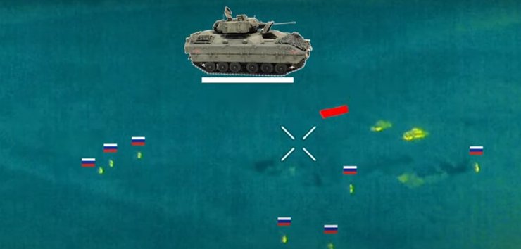 Брэдли в окружении русских