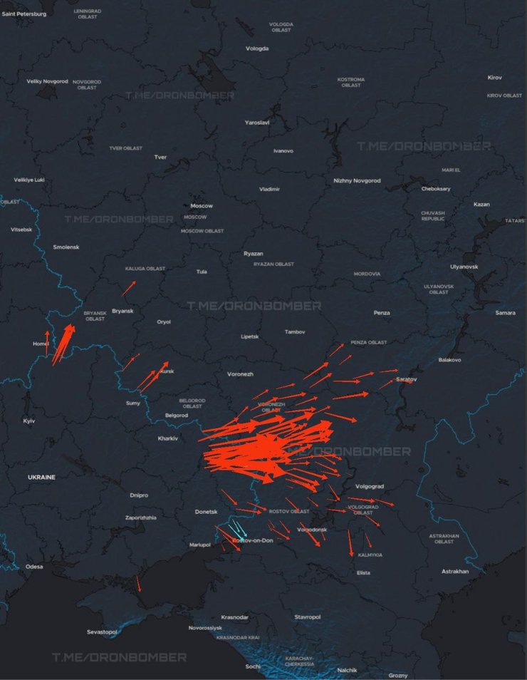 В каких направлениях стартовали БпЛА Украины 2-3 декабря