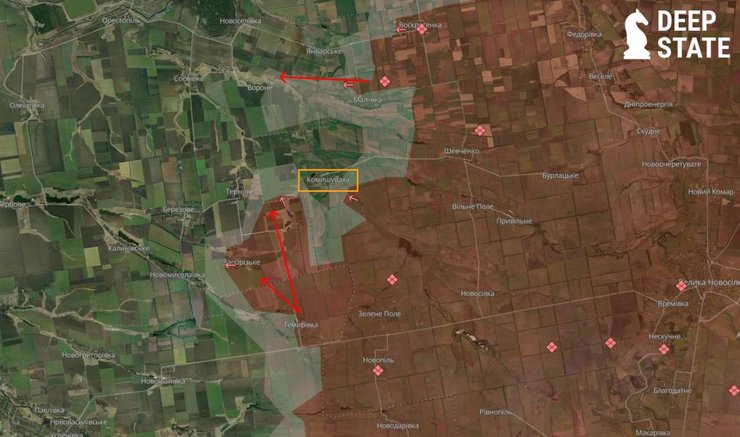 Фронтова ситуація на карті DeepState