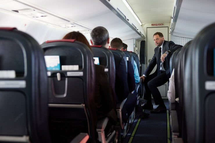 зеленський, єрмак, салон літака, фото