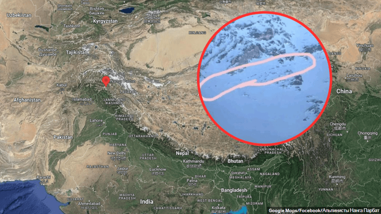 карта с отметкой места гибели Томаша Копеца