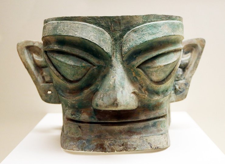 царство шу, артефакти стародавнього Китаю, бронзова маска, золота маска