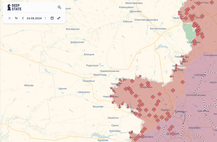 Новогродівка на карті, Новогродівка