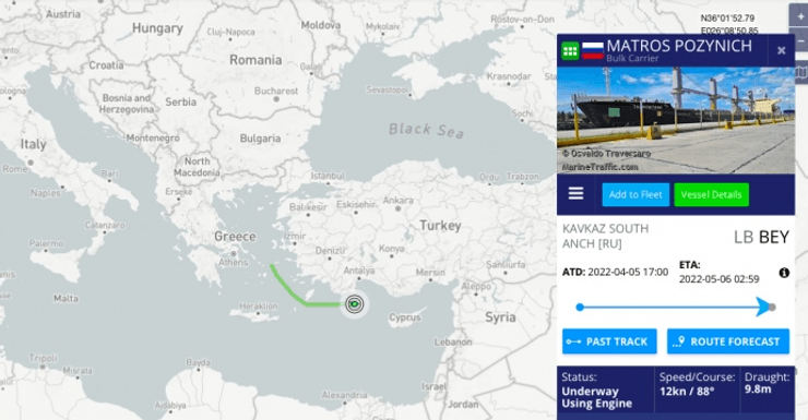 Матрос Позынич, судно рф, судно Матрос Позынич