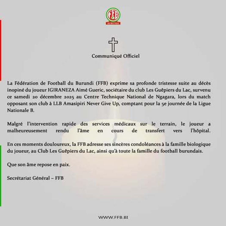 Повідомлення про смерть футболіста